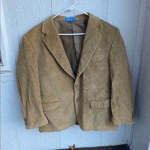 Vintage Stag Hill Corduroy Blazer Sport Coat 1990s Khaki Size 42s